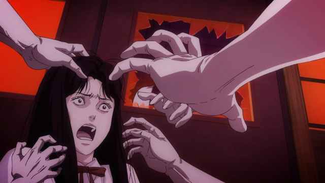 Girl Being Attacked in Junji Ito Maniac Japanese Tales of the Macabre